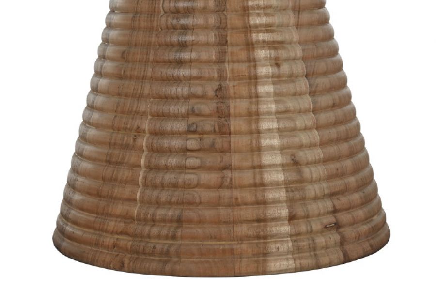 Stół okrągły drewniany Modern z czarnym marmurowym blatem - Item International