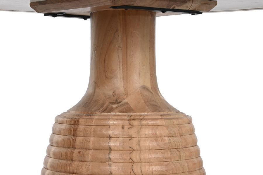 Stół okrągły drewniany Modern z marmurowym blatem - Item International