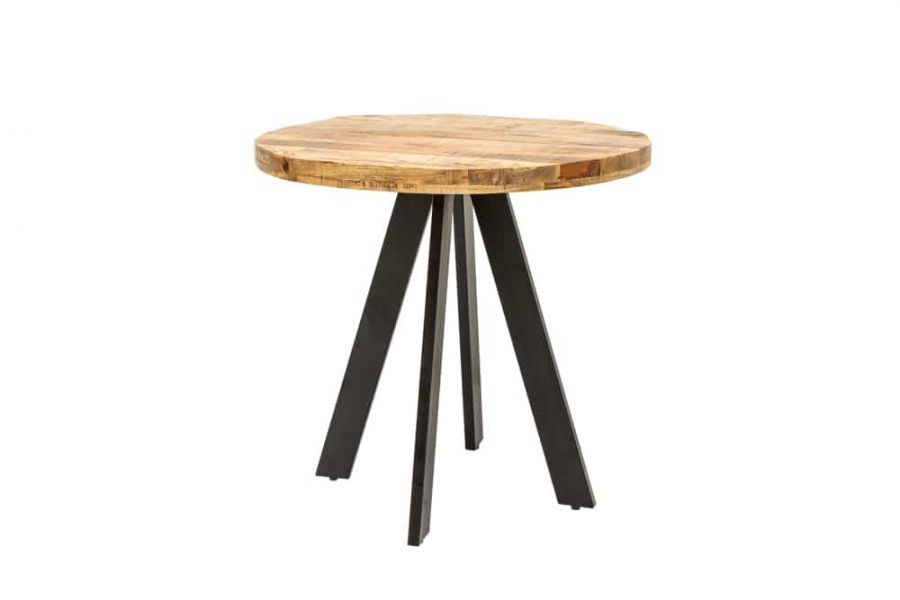 Stół okrągły Iron Craft 80 cm drewniany - Invicta Interior