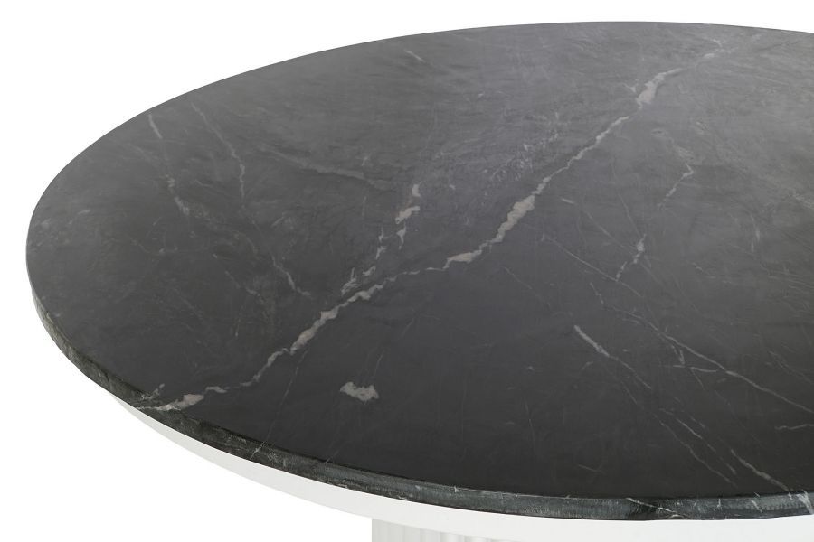 Stół okrągły Relief biały z czarnym marmurem - Item International