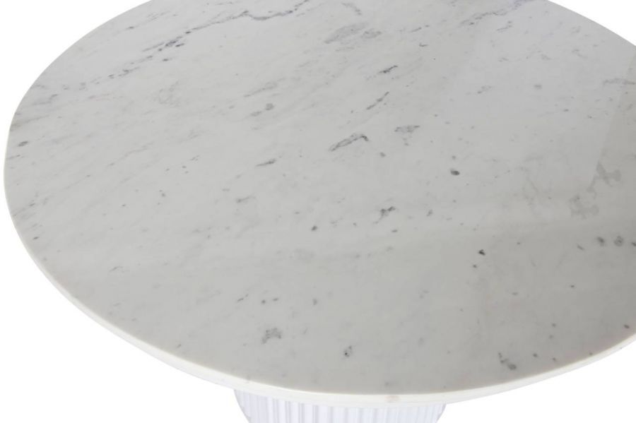 Stół okrągły Relief biały z marmurem - Item International