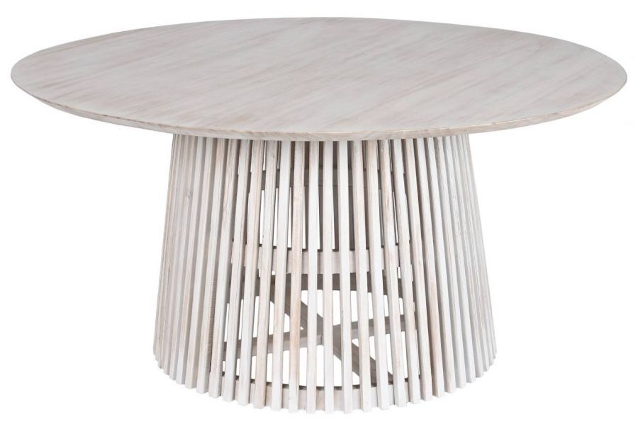 Stół okrągły Scandi z lamelami 150 cm biały - Item International