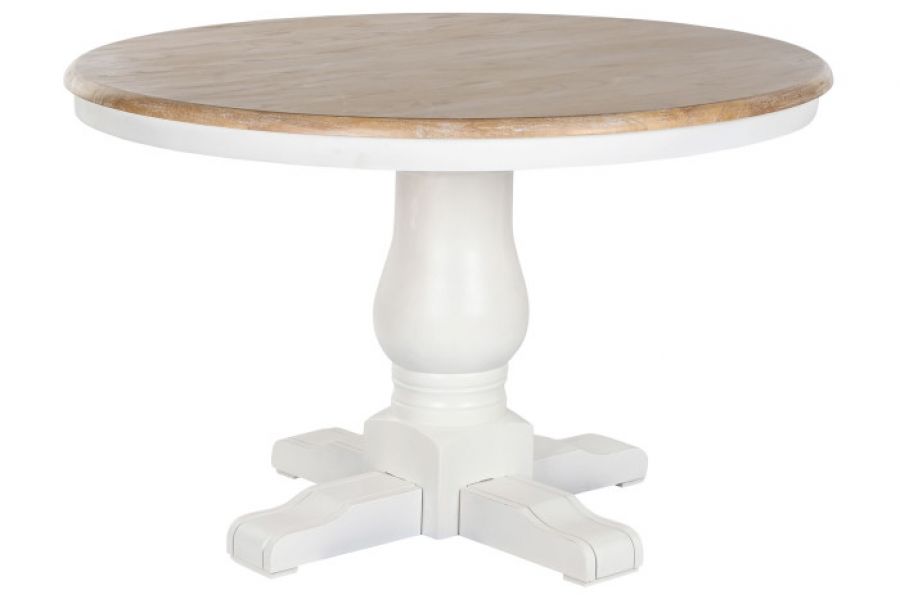 Stół okrągły Stylized biały drewniany 120 cm - Item International