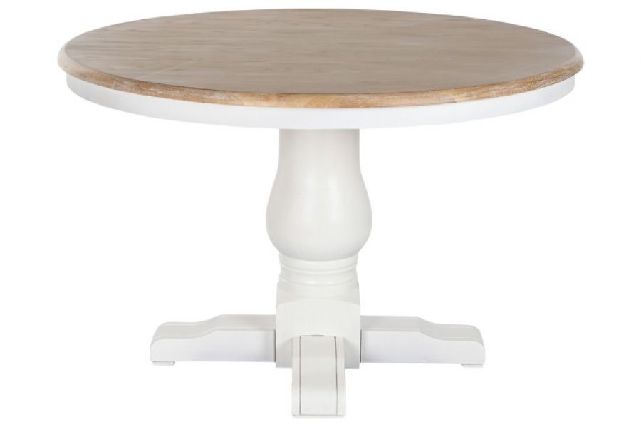 Stół okrągły Stylized biały drewniany 120 cm - Item International