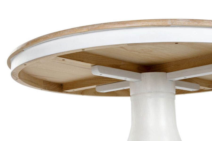 Stół okrągły Stylized biały drewniany 120 cm - Item International