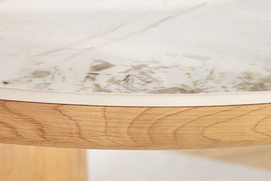 Stół owalny drewniany Marmur Unique 200 cm natur  - Invicta Interior