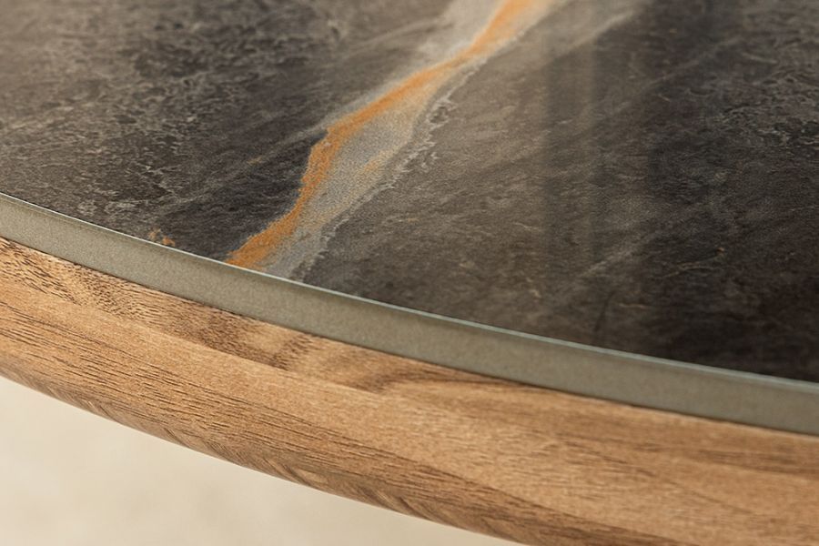 Stół owalny drewniany Marmur Unique 200 cm szary - Invicta Interior