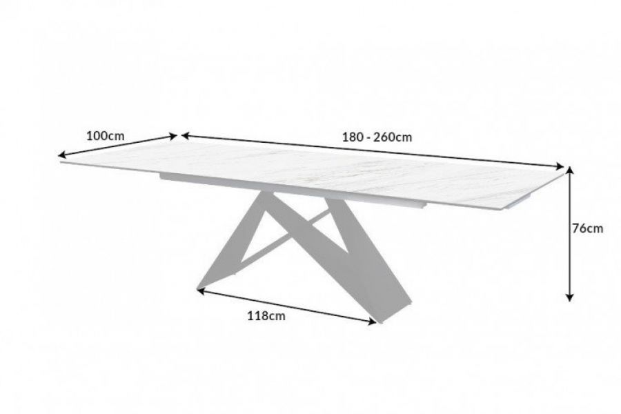 Stół Prometheus rozkładany 180-260 cm marmur - Invicta Interior