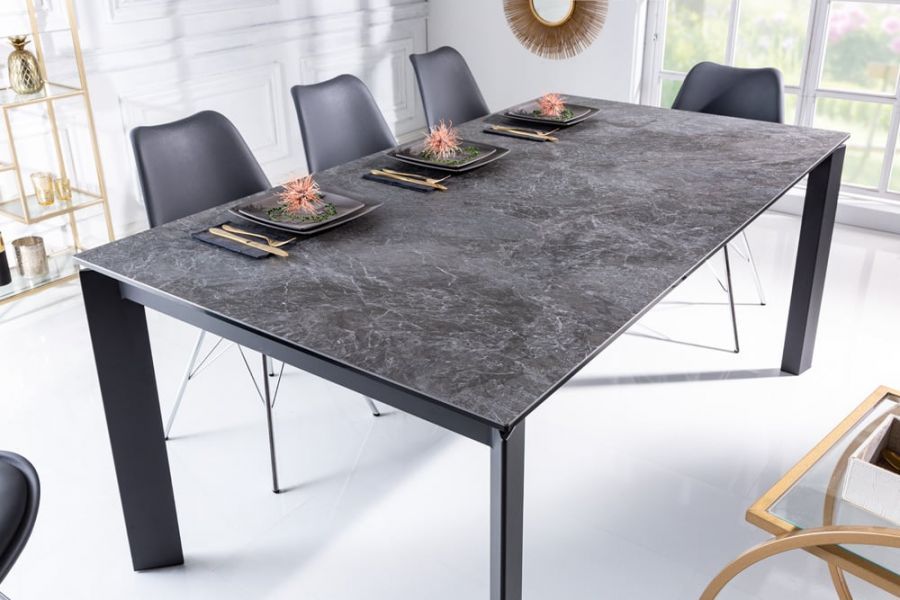 Stół rozkładany 180-240 cm ceramiczny włoski marmur - Invicta Interior