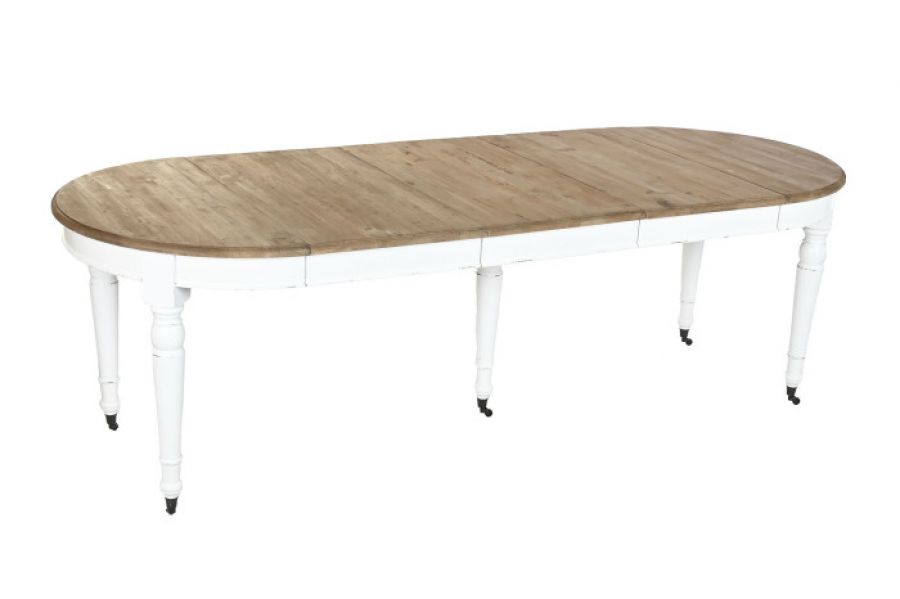 Stół rozkładany Stylized drewniany biały 100-250 cm 
