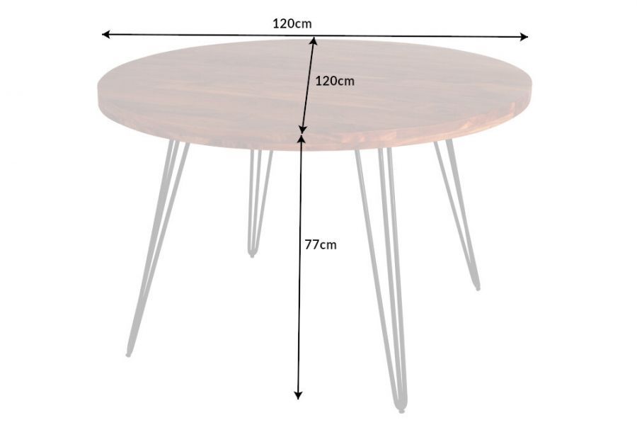 Stół Scorpion okrągły 120 cm drewno akacjowe natur - Invicta Interior