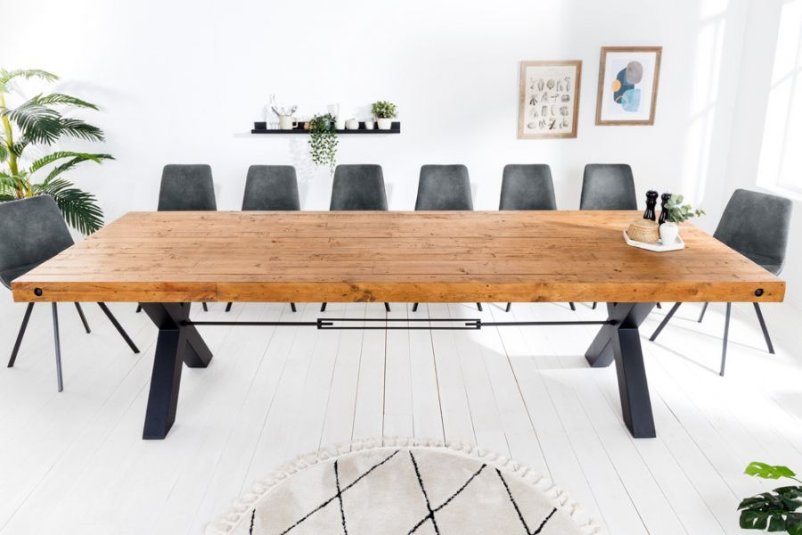 Stół Thor X drewniany 300 cm vintage - Invicta Interior