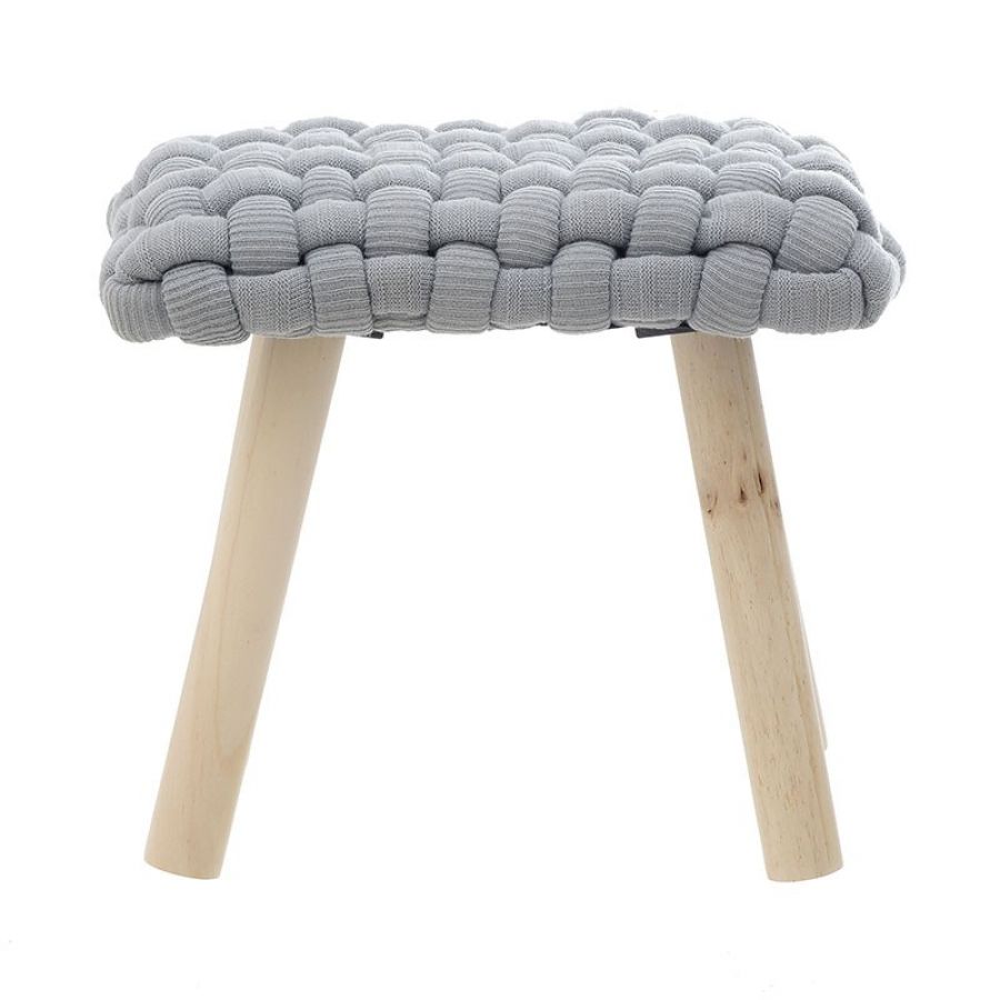 Stołek Taboret Pufa supeł węzeł szary 38 cm - Inart