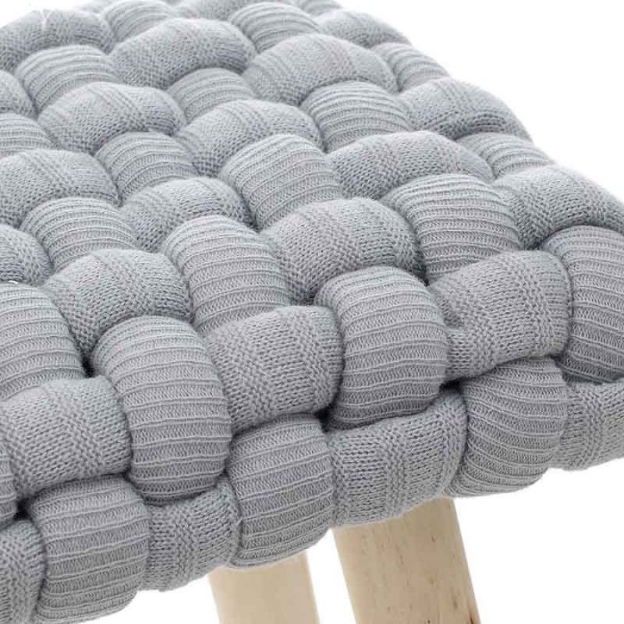 Stołek Taboret Pufa supeł węzeł szary 38 cm - Inart