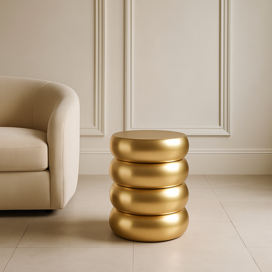 Stolik boczny Riviera 60s złoty