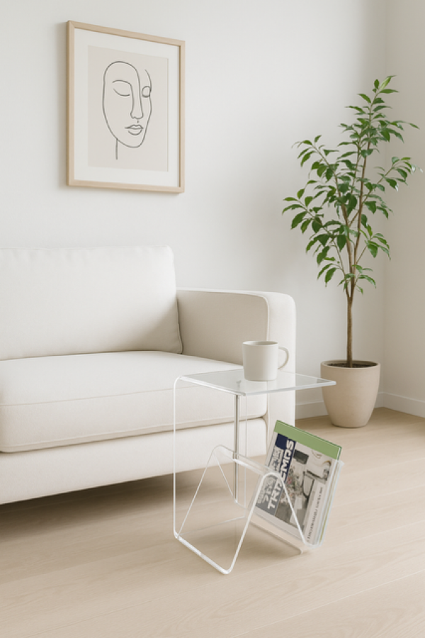 Stolik Clear Form z gazetnikiem