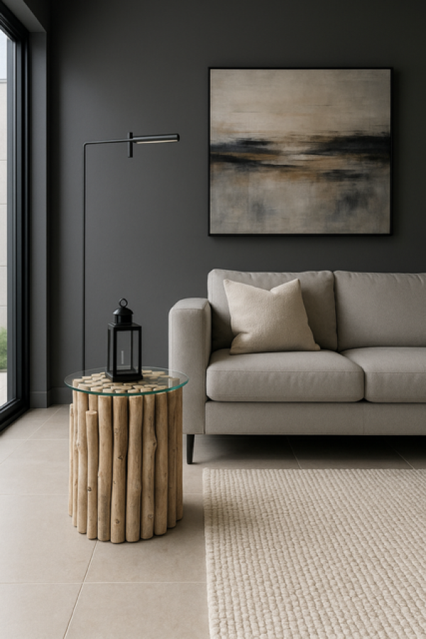 Stolik Flint Stone Driftwood Compact round - Inart