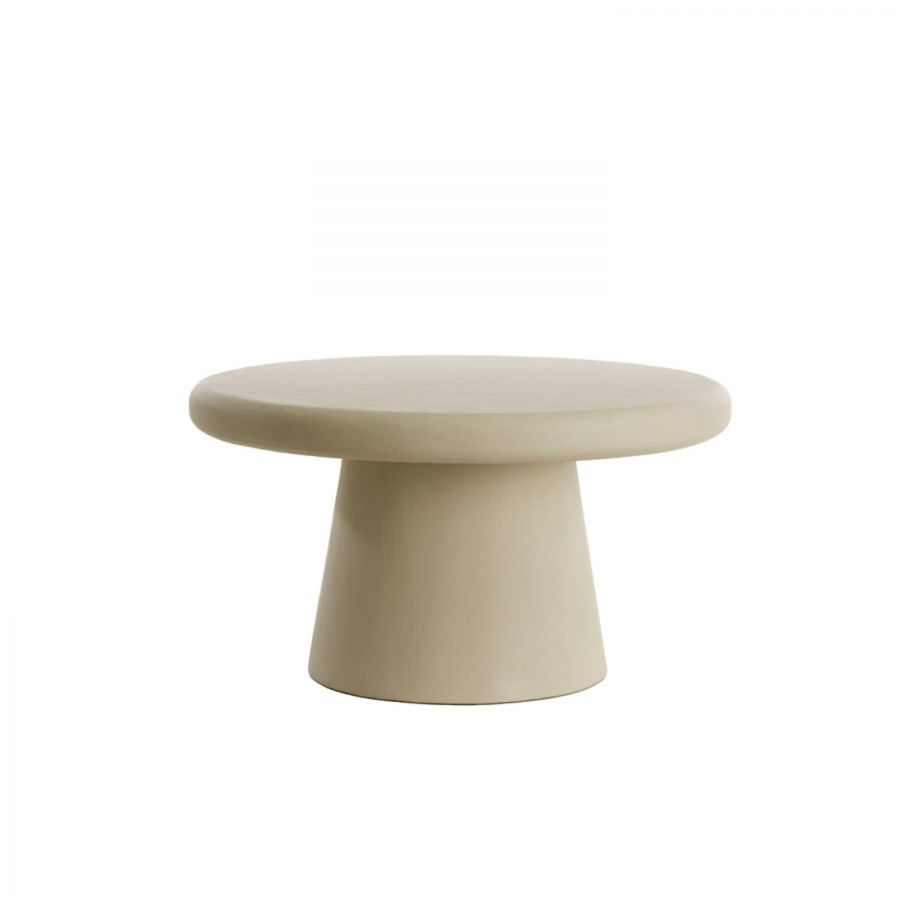 Stolik Japandi okrągły biały beżowy 70 cm - Light & Living