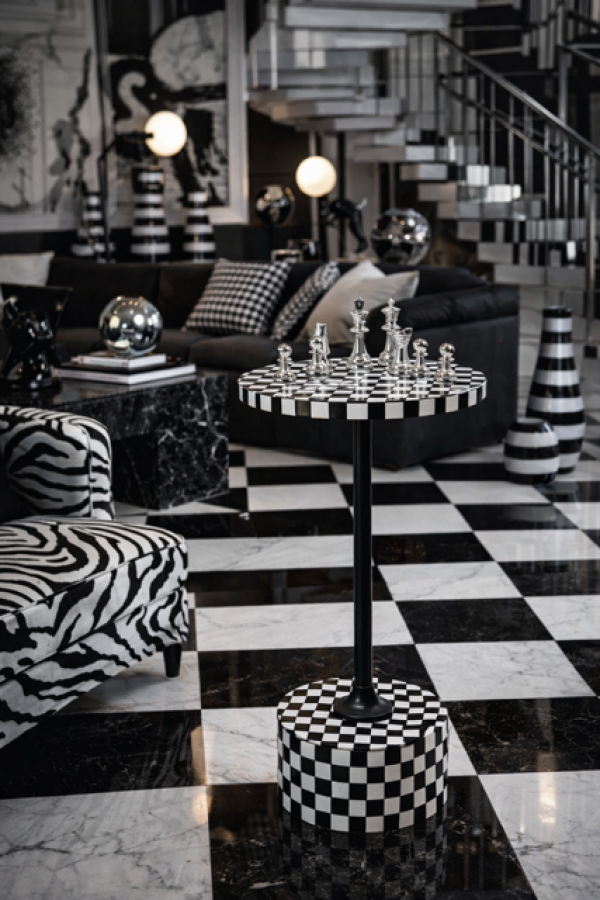 Stolik kawowy Domero Chess czarno biały - Kare Design