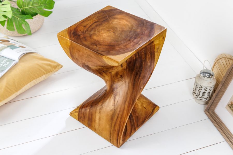 Stolik kawowy drewniany Arte Helix 30 cm - Invicta Interior
