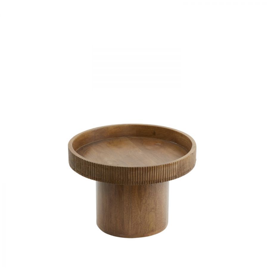 Stolik kawowy drewniany Relief 50 cm - Light & Living