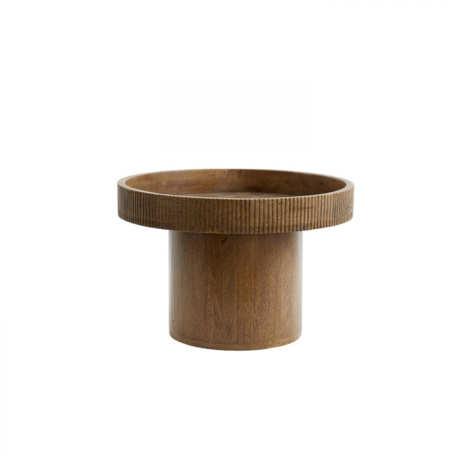Stolik kawowy drewniany Relief 50 cm - Light & Living