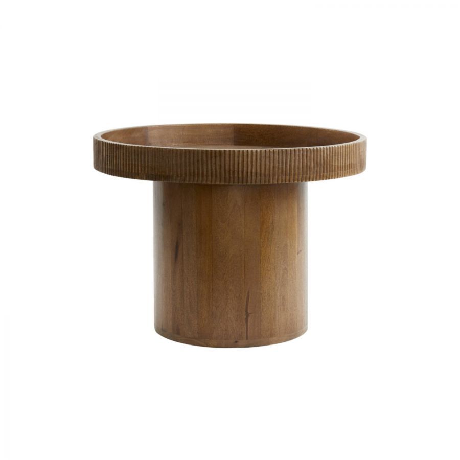 Stolik kawowy drewniany Relief 60 cm  - Light & Living