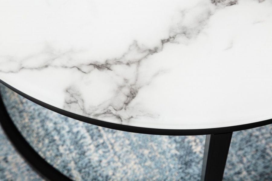 Stolik kawowy Elegance 60 cm jasny marmur - Invicta Interior