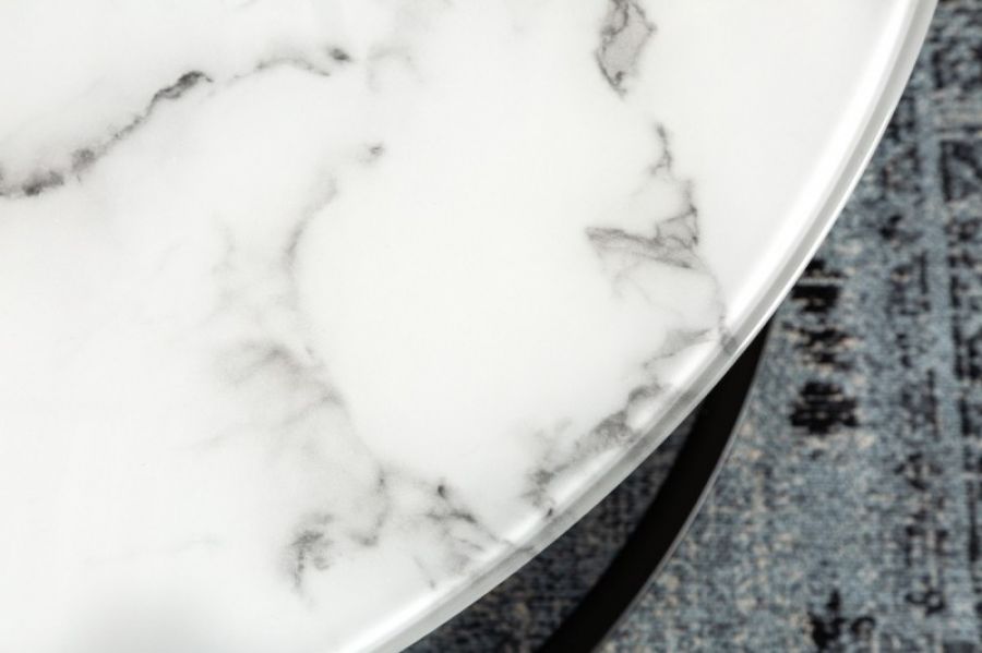 Stolik kawowy Elegance 80 cm jasny marmur - Invicta Interior