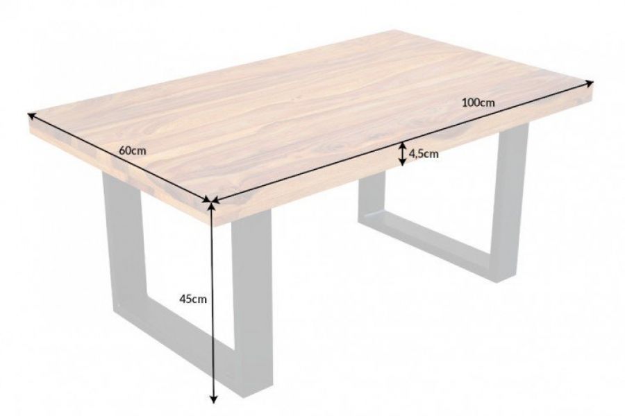 Stolik kawowy Iron Craft 100 cm drewniany sheesham - Invicta Interior