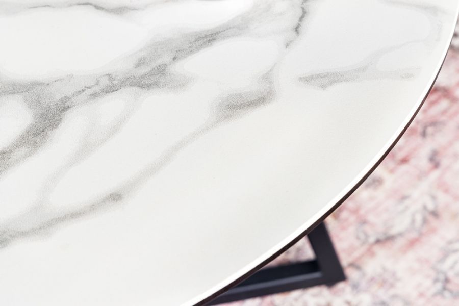 Stolik kawowy Marvelous 70 cm ceramiczny marmur biały - Invicta Interior
