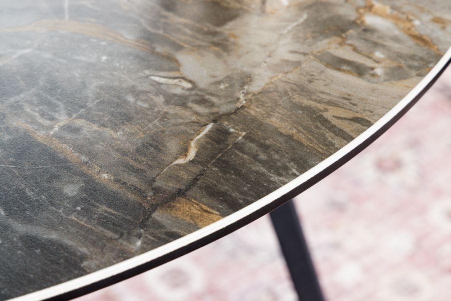 Stolik kawowy Marvelous 70 cm ceramiczny marmur taupe - Invicta Interior
