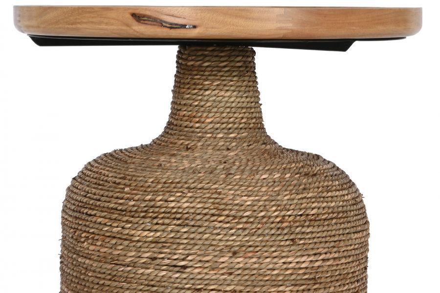 Stolik kawowy Rope z drewnianym blatem