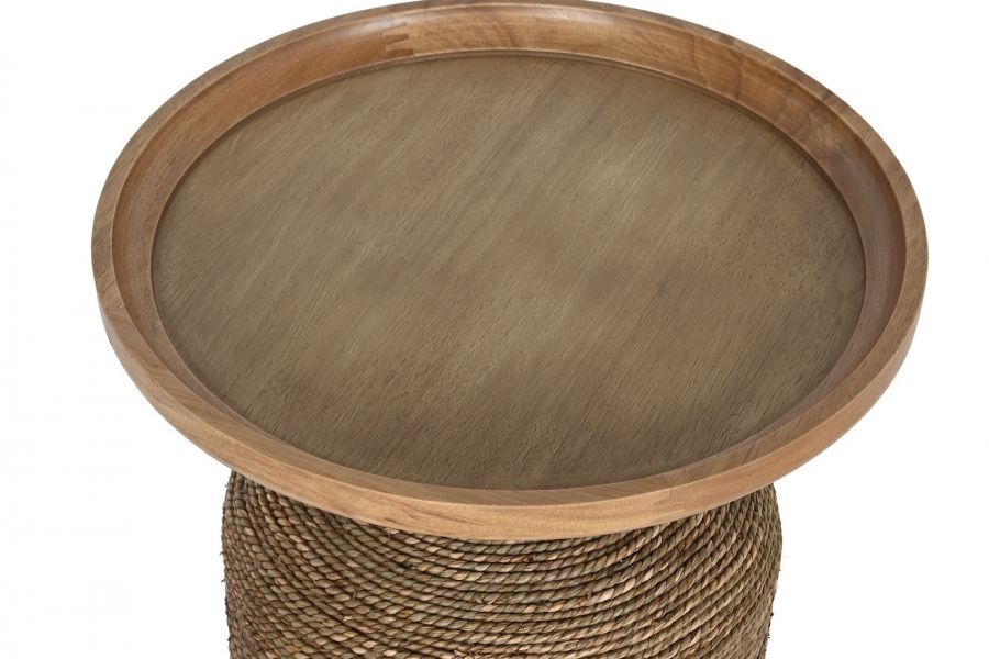 Stolik kawowy Rope z drewnianym blatem