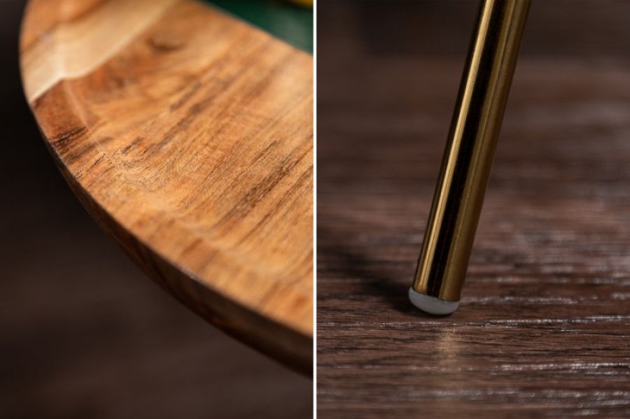 Stolik kawowy SimplyClever drewno akacjowe złoty  - Invicta Interior