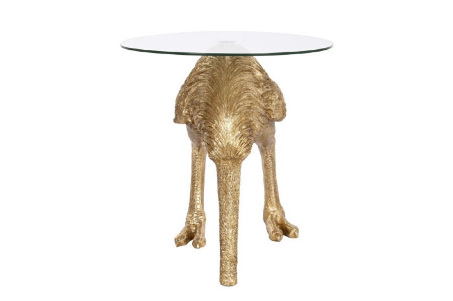 Stolik kawowy Struś złoty