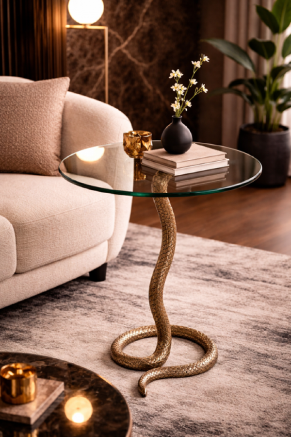 Stolik kawowy szklany Snake