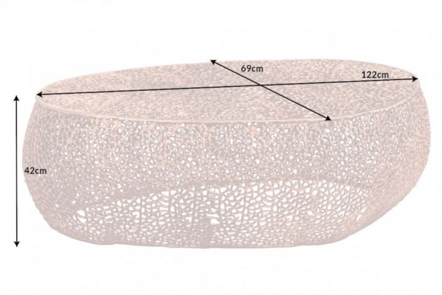 Stolik Ława Leaf Liść 122cm miedziany - Invicta Interior