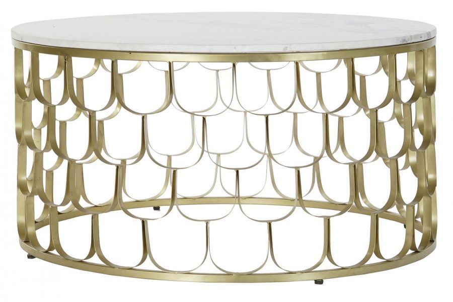 Stolik Ława Mermaid złoty marmur 80 cm  - Item International