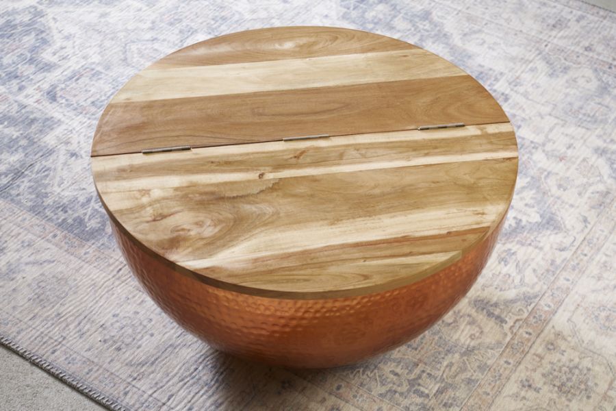 Stolik Ława Orient Storage miedziany mango  - Invicta Interior
