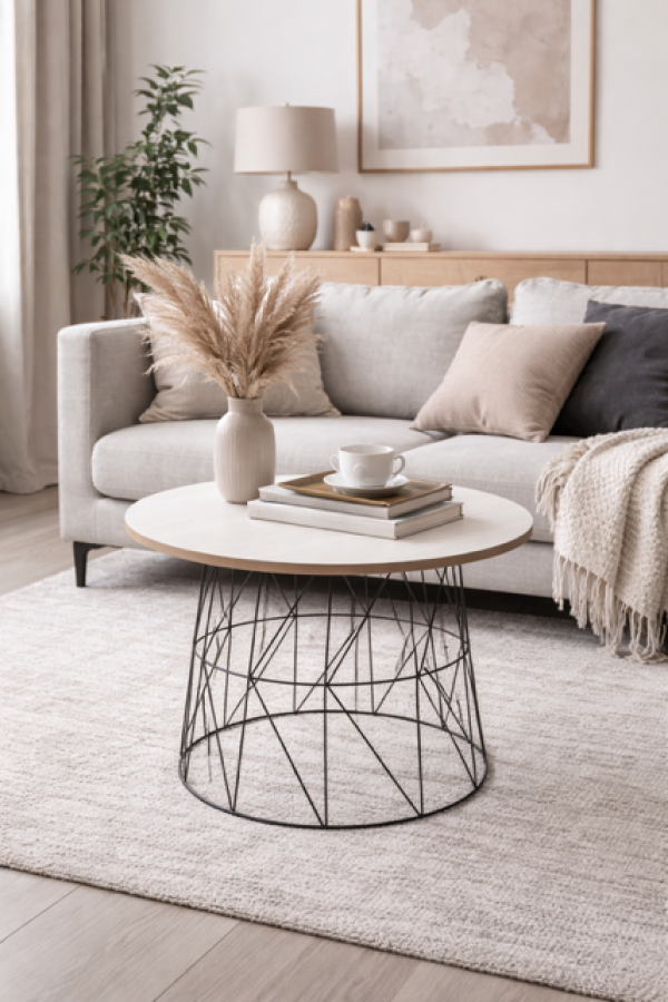 Stolik Ława Wire Tea czarny  - Invicta Interior