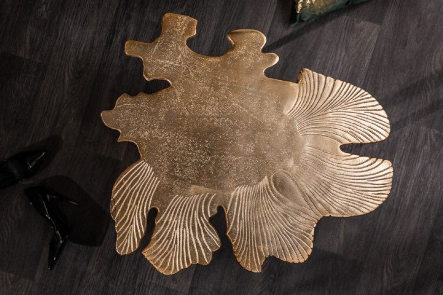 Stolik Leaf Liść 57cm złoty - Invicta Interior