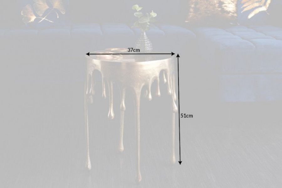 Stolik Liquid Line złote krople design - Invicta Interior