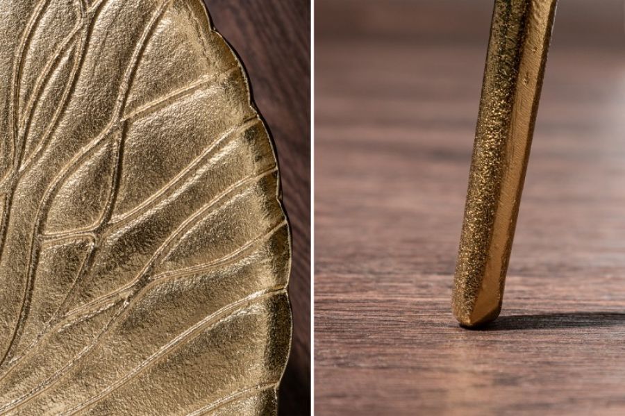 Stolik Liść Gold Leaf złoty  - Invicta Interior
