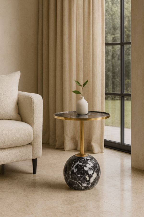 Stolik marmurowy Scandi czarny