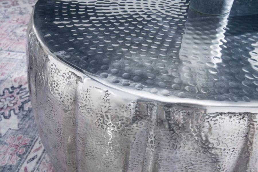 Stolik Marrakesch 55cm aluminium srebrny - Invicta Interior