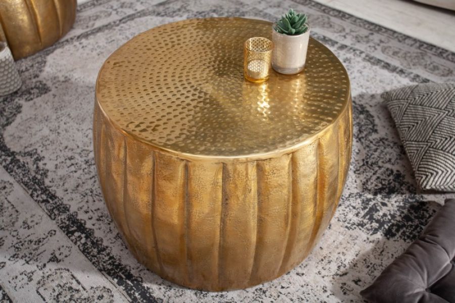 Stolik Marrakesch 55cm aluminium złoty - Invicta Interior