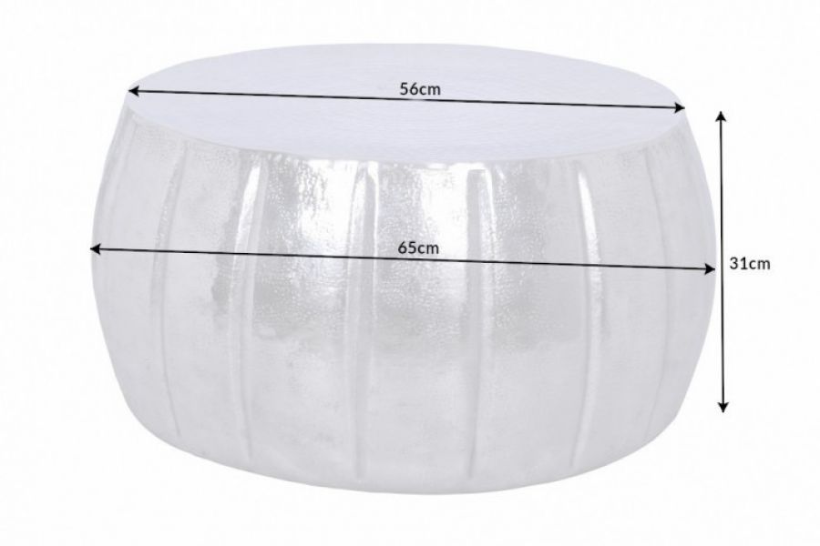 Stolik Marrakesch 65cm aluminium srebrny - Invicta Interior