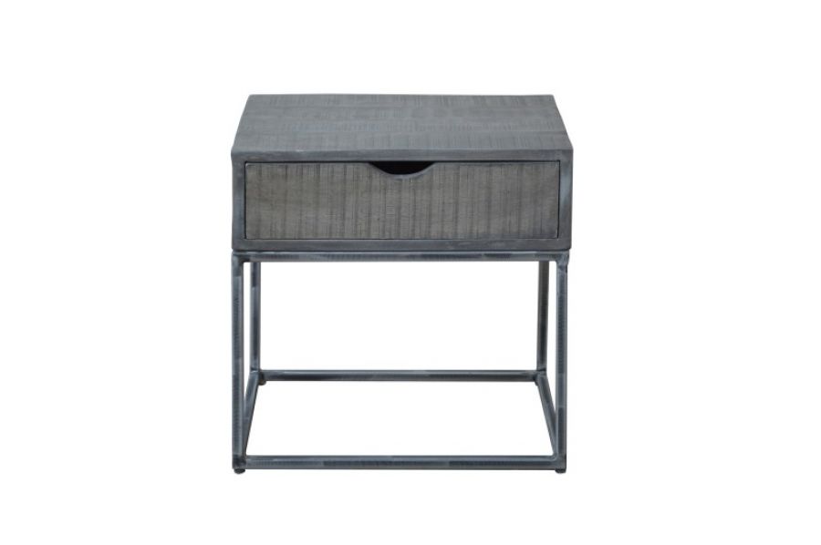 Stolik nocny Iron Craft szary - Invicta Interior