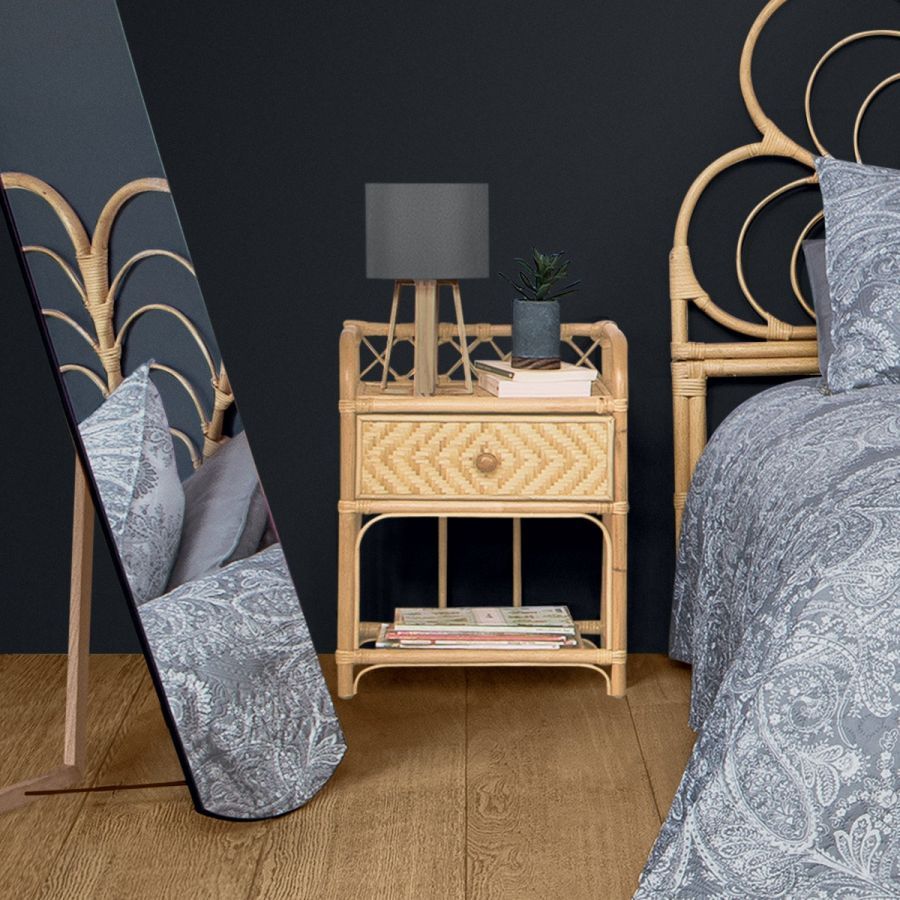 Stolik nocny Komoda Boho ratanowa - Atmosphera